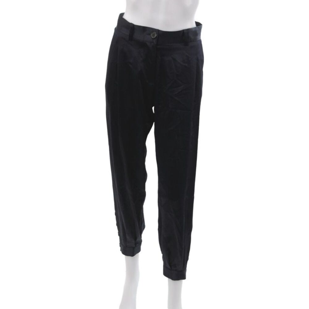 Nili Lotan Unisex Black Capri Pants Polyester Cotton Spandex Size S